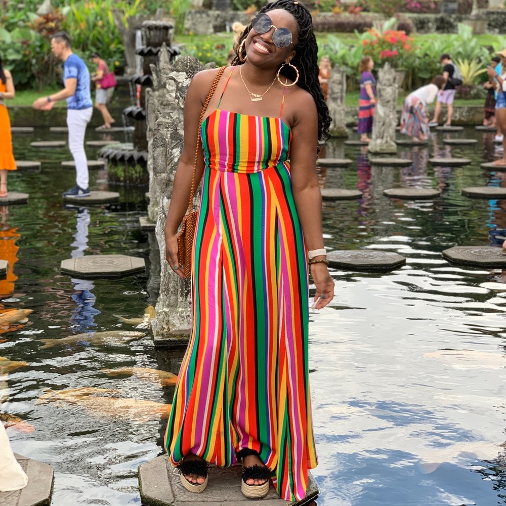 Forever 21 Rainbow Striped Dress